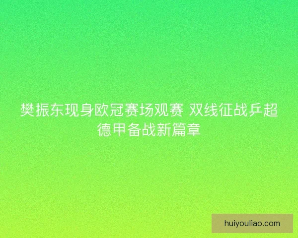 樊振东现身欧冠赛场观赛 双线征战乒超德甲备战新篇章 樊振东现身欧冠赛场观赛 双线征战乒超德甲备战新篇章